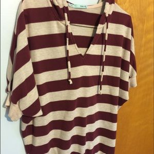 Striped Hooded shirt