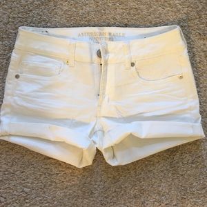 White jean shorts