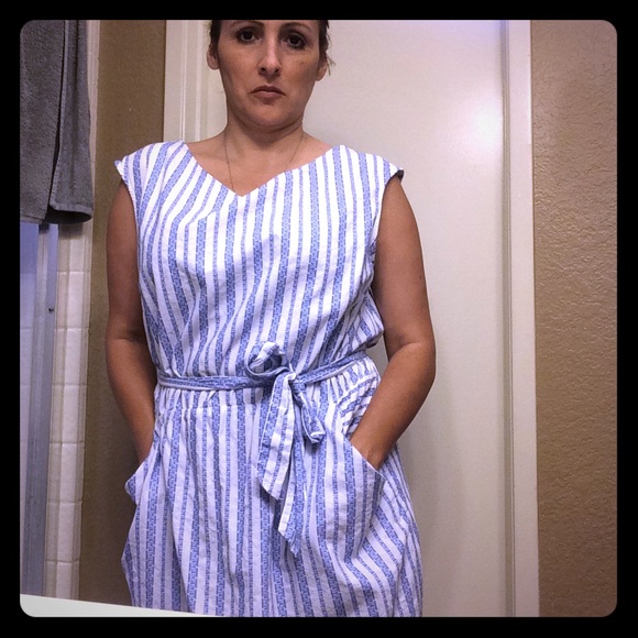Blue and White stripe dress