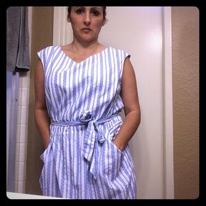 Blue and White stripe dress