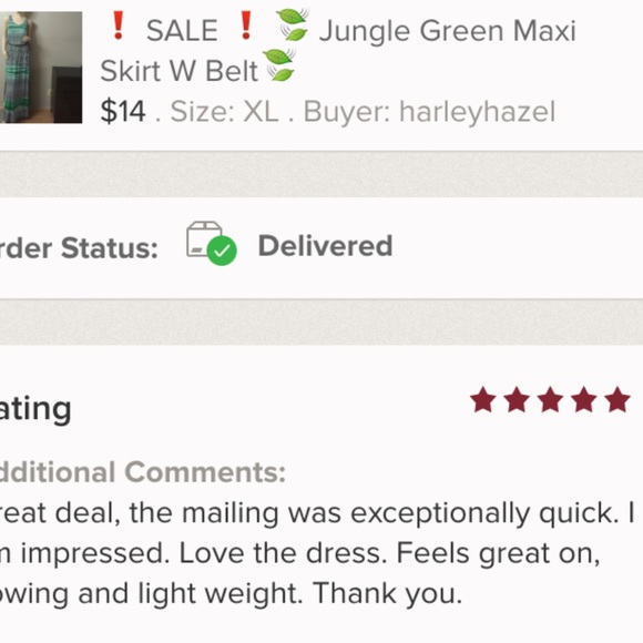 ❗️ SALE ❗️ 🍃 Jungle Green Maxi Skirt W Belt🍃 - Picture 4 of 4