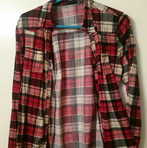 Flannel long sleeved button down.