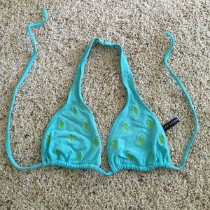 Ralph Lauren Polo Logo Bikini Top Blue/Green XS