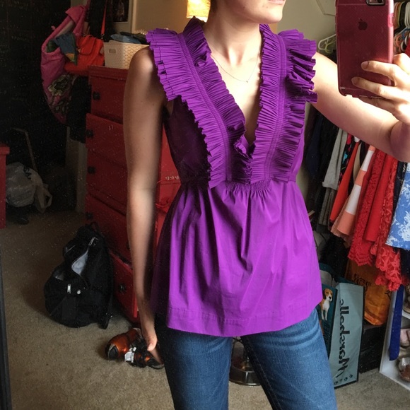 Bcbg maxazria woven top purple orchid small