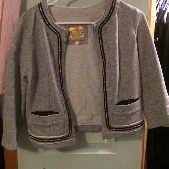 Gray cotton blazer - Picture 1 of 4