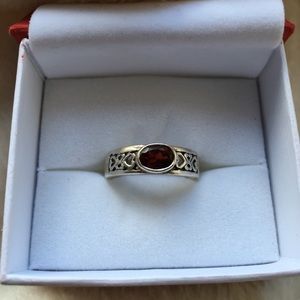 Silver and garnet ring set in sterling silver