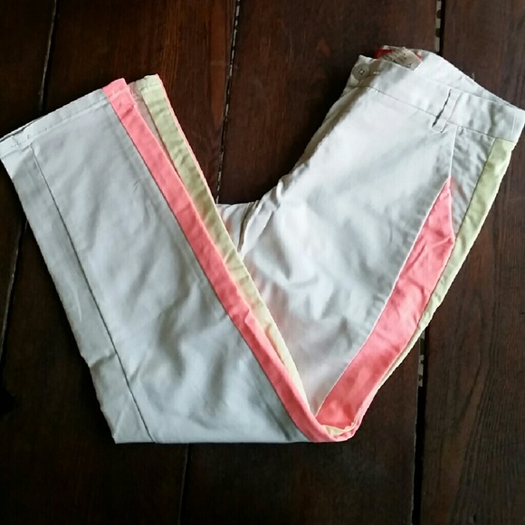 Anthropologie Khaki Slacks with Side Detail