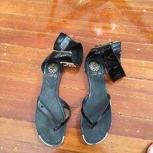 Vince Camuto black patent with gold accent 9.5