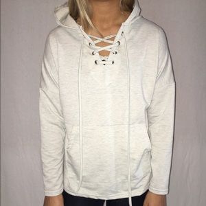 Lace up hoodie