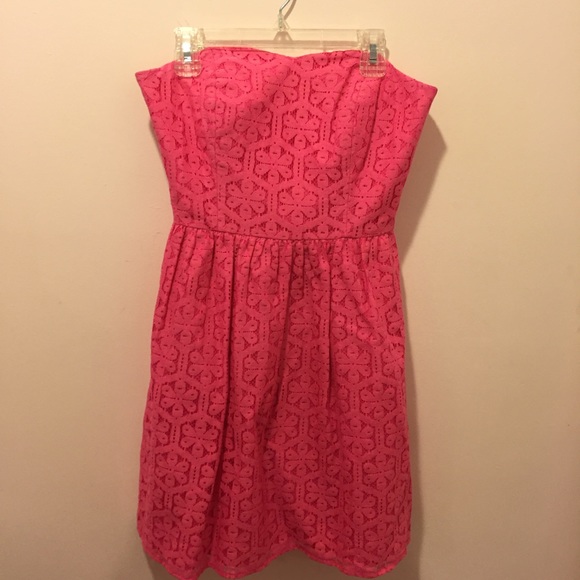 Lilly Pulitzer Hot Pink Strapless Dress