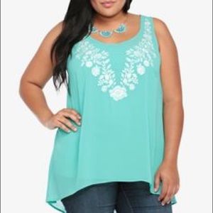 Torrid teal high low shirt!