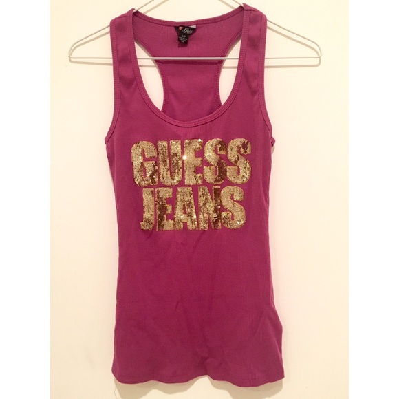 Guess pink racerback tank top