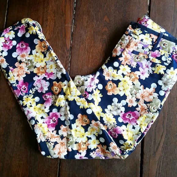 Anthropologie Floral Cotton Pants