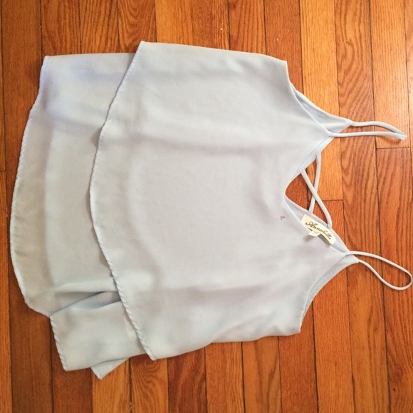 Francesca's Light Blue Flowy Tank Top Size M