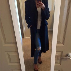 Banana Republic long black wool coat, size S