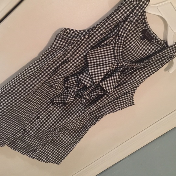 The Limited gingham black & white blouse M