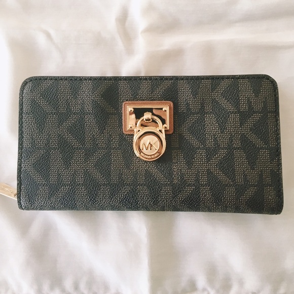 Michael Kors | brown logo zip around wallet