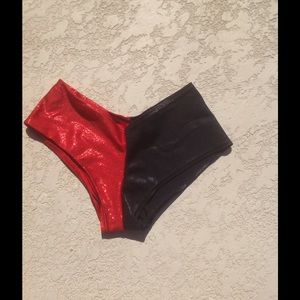 Black & red booty shorts