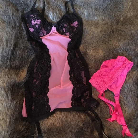 Lace garter belt and lingerie