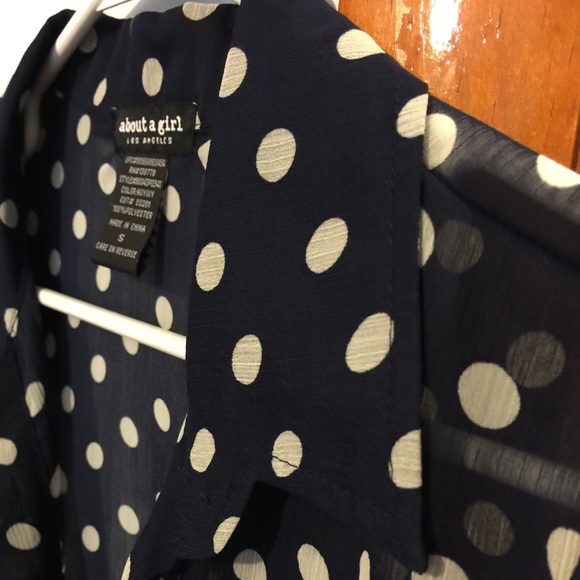 Sheer polka dot button down - Picture 4 of 4
