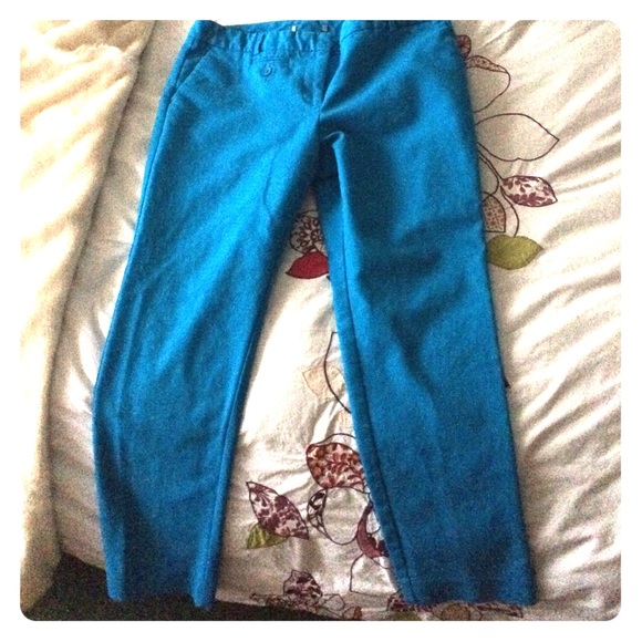 Turquoise ankle pants