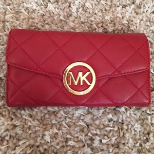 Michael Kors Red Quilted Wallet