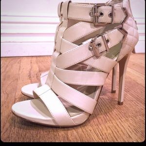 Aldo Cream Zip Back Heels