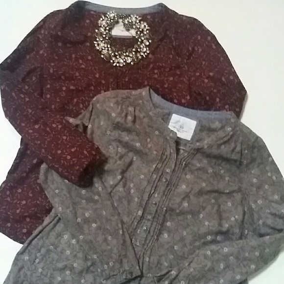 Bundle  of 2 Banded collar tops S M