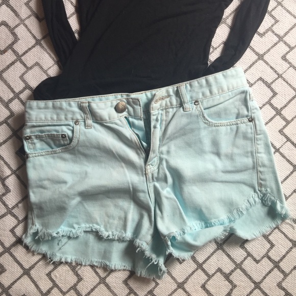 Free People Pastel Blue Shorts