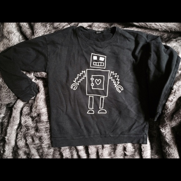 Long sleeve Robot heart sweater