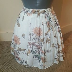 ZARA Floral Cotton Skirt
