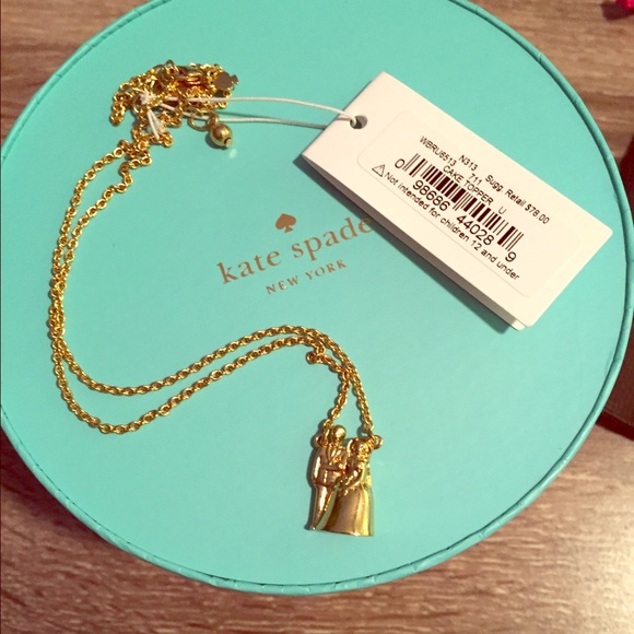 kate spade "cake topper" gold necklace