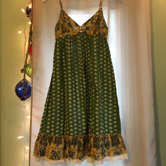green & yellow boho sundress 💚💛