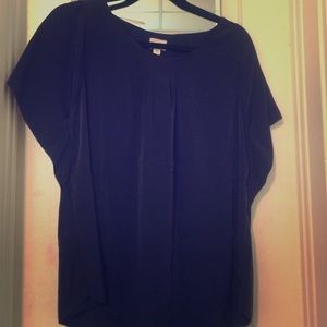 Anthropologie navy butterfly blouse