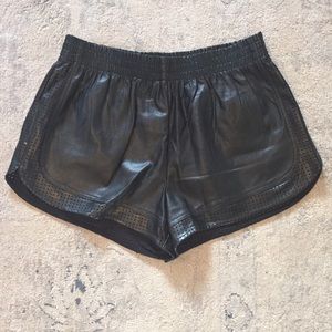 Faux leather shorts