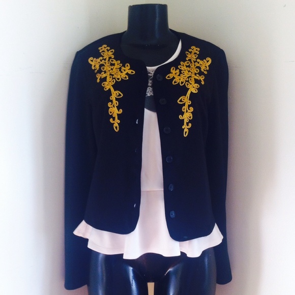 💫 vintage style gold trim blazer 💫 - Picture 1 of 2