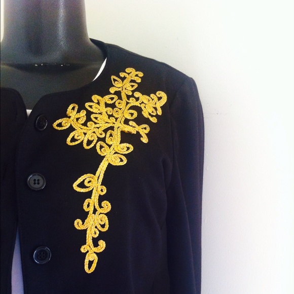 💫 vintage style gold trim blazer 💫 - Picture 2 of 2