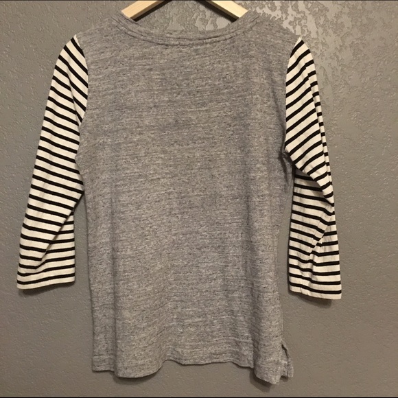 🚫SOLD🚫 J.Crew Striped Sleeve Baseball Tee - Picture 2 of 4