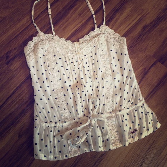 Hollister Polkadot Lace Tank