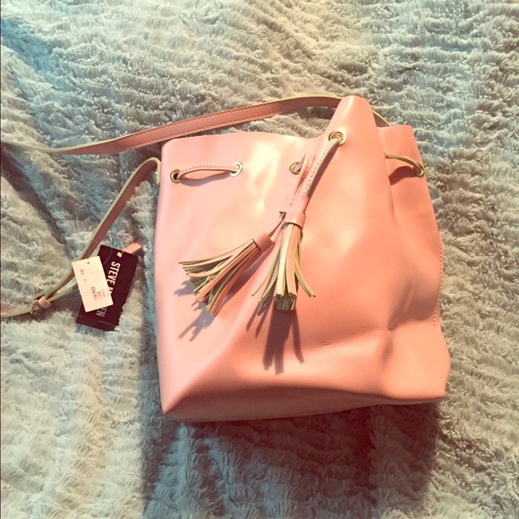 Pink and mint Steve Madden bucket bag