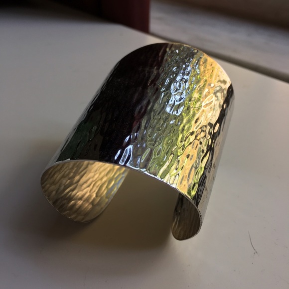 Textured Silver Metal Cuff - Picture 2 of 4