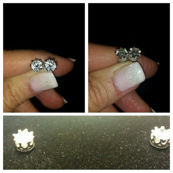 Earrings Crown's for the queen, 925 sterling post. - Picture 2 of 4