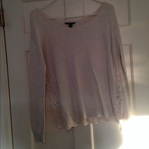 American Eagle cream lace back top