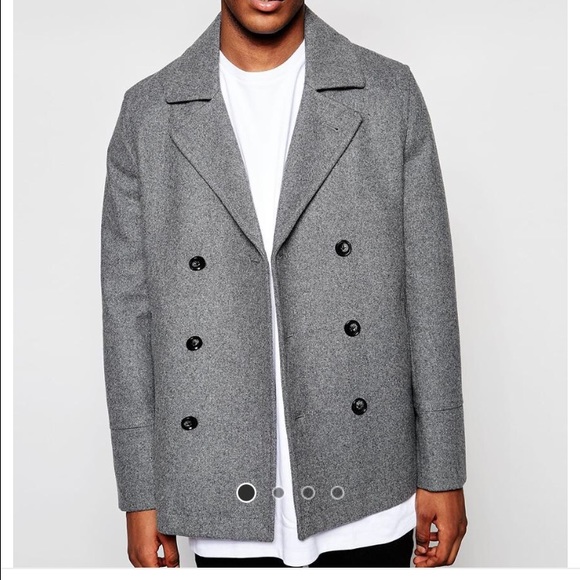 Wool peacoat in grey (Mens XL)