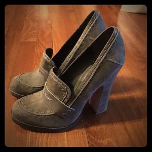 Jean-Michel Cazabat Suede Platform Penny Loafer