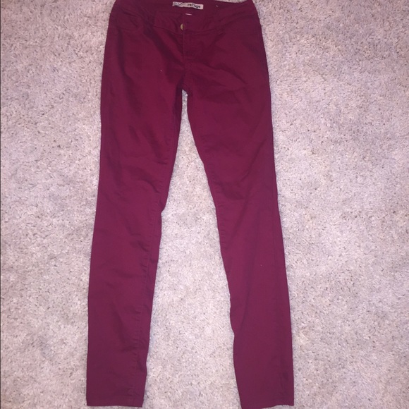 Burgundy skinny pants
