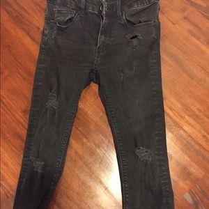 Black destroyed Zara jeans