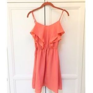BCBG Generation coral ruffle dress