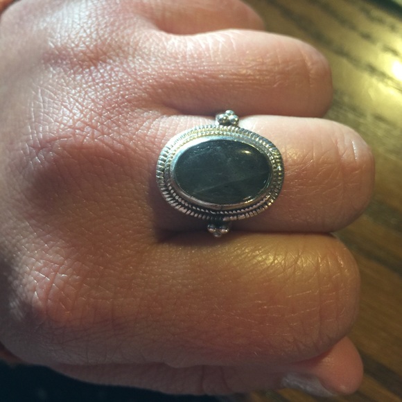 Sterling Silver Oval Labdorite Stone Ring Size 8