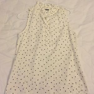 J.Crew black pokka dot tank